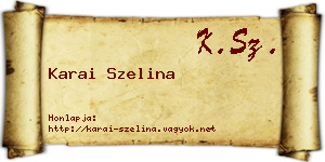 Karai Szelina névjegykártya